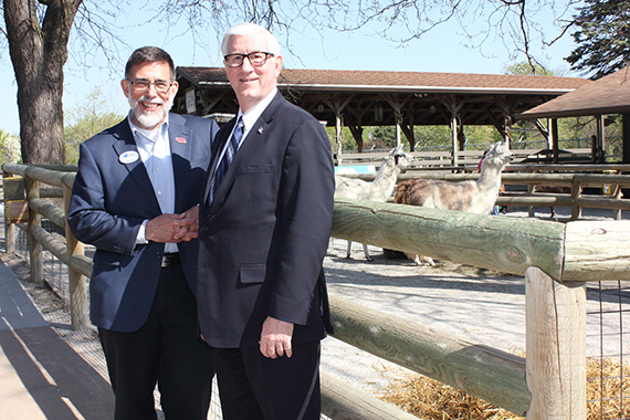 Treasurer Stenberg with John Chapo, president and CEO of the Lincoln Children’s Zoo.