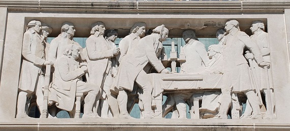 Nebraska State Capitol Signing of the Declaration of Independence Stone Relief
