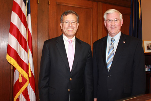 Treasurer Don Stenberg with John S. McCollister, executive director of the Platte Institute